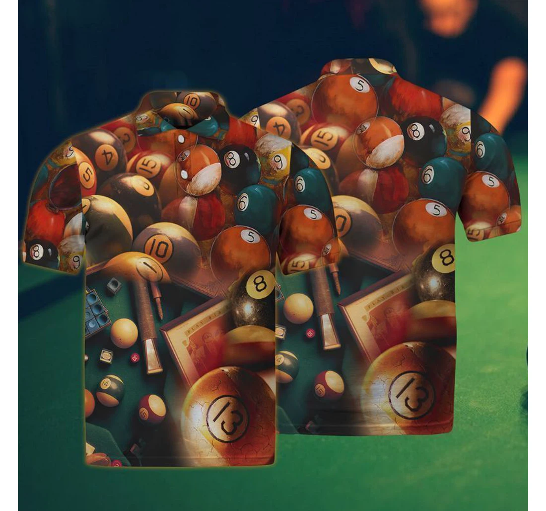 Personalized Awesome Billiard Balls Cue Sports For - Polo Shirt