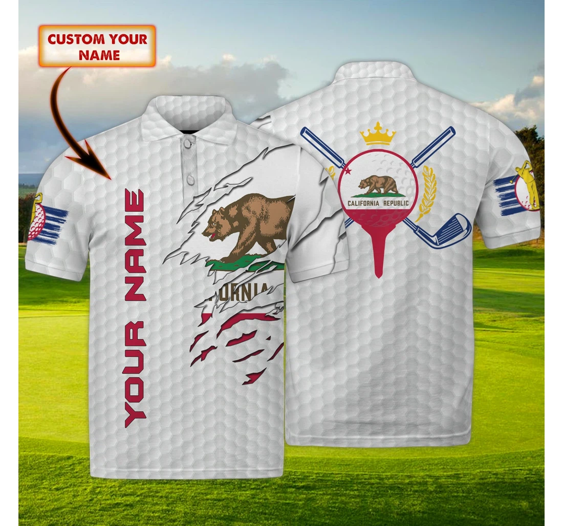 California Golfer Custom Name For - Polo Shirt