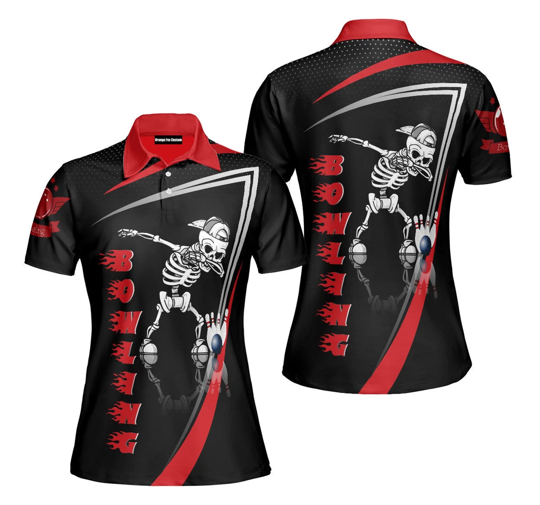 Personalized Skull Bowling Dab For - Polo Shirt