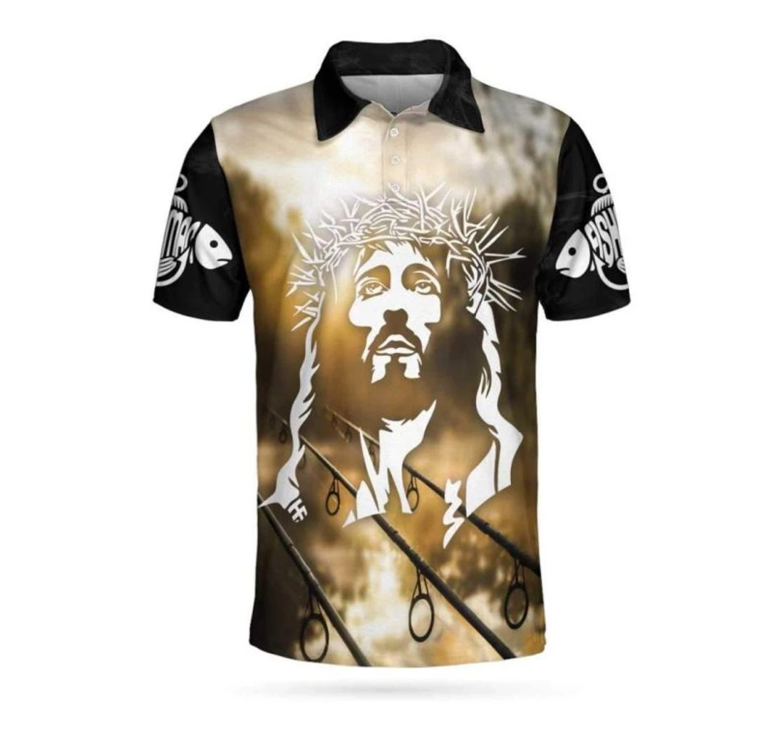 Personalized All I Need Today Is A Little Bit Of Fishing And A Whole Lot Of Jesus All Over Print For - Polo Shirt