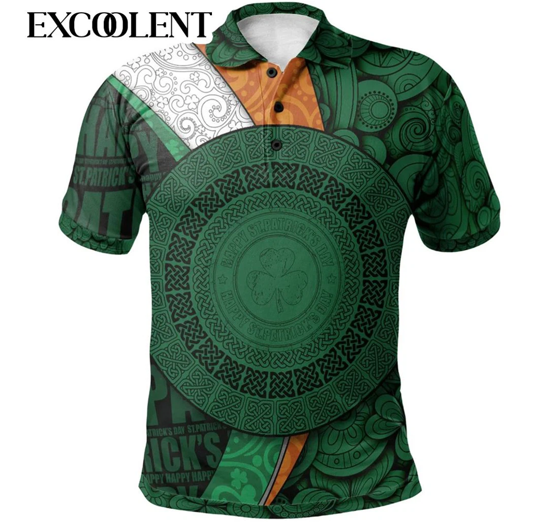Personalized Celtic Symbols One Ireland Green Partrick's Day - - St Patrick's Day Gifts - Polo Shirt