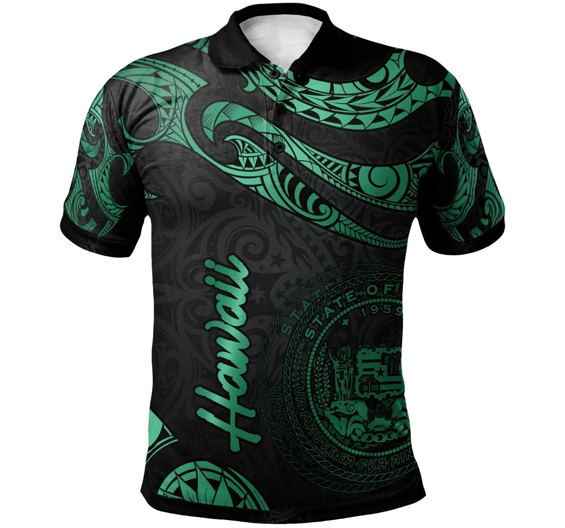 Personalized Poly Tattoo Green Version Hawaii Polynesian For Po1231 - Polo Shirt