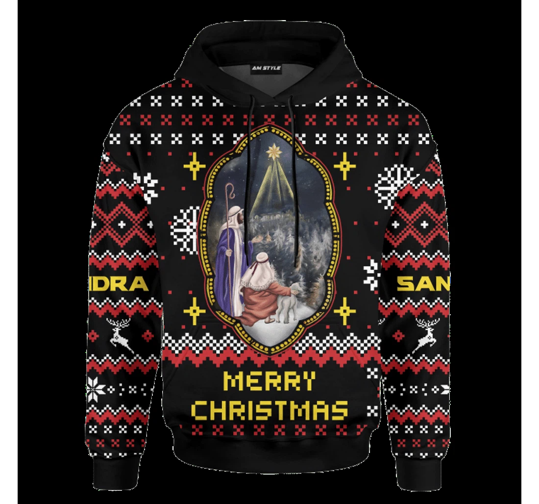 Christmas Begins With Christ Christmas Customized - 3D Printed Pullover Hoodie