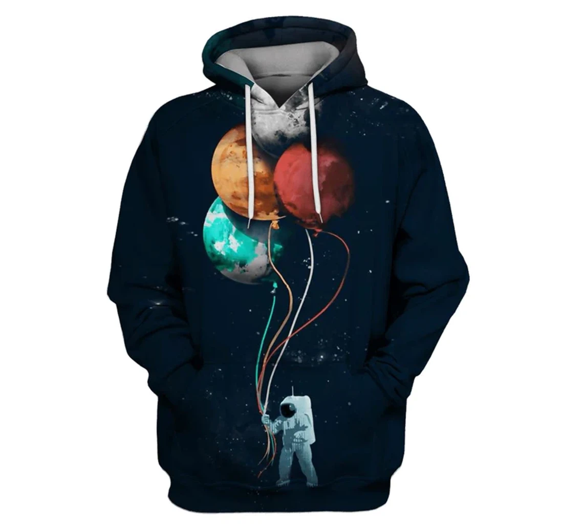 Personalized Astronaut With Four Planets In The Space Astronaut Astronaut - 3D Printed Pullover Hoodie