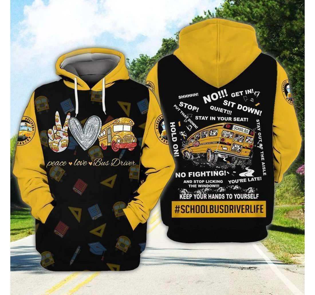 Bus Driver School Bus Custom Design Birthday School Bus Driver - 3D Printed Pullover Hoodie