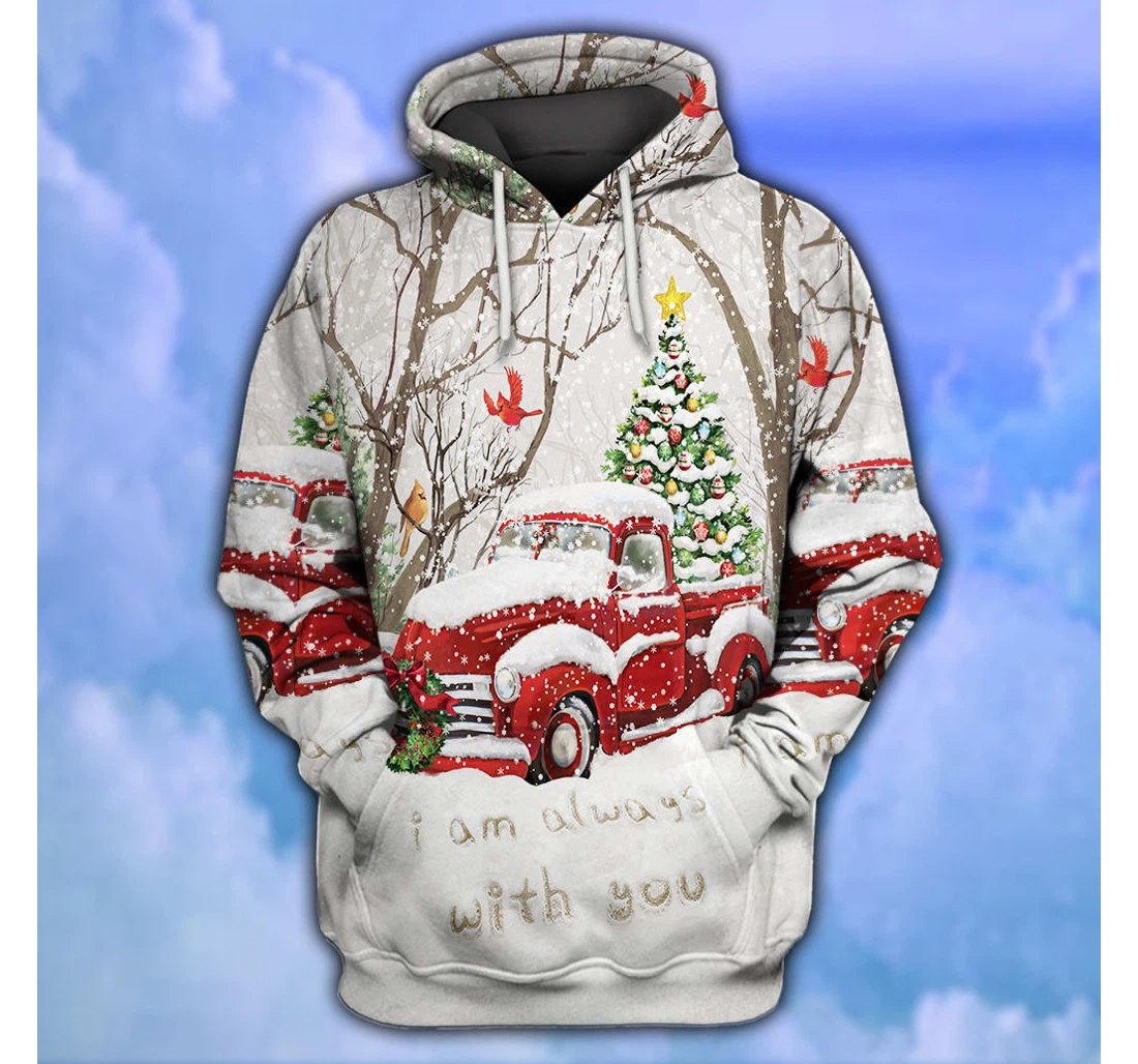 Personalized I Am Always With You Red Truck Cardinal Christmas Christmas Christmas - 3D Printed Pullover Hoodie