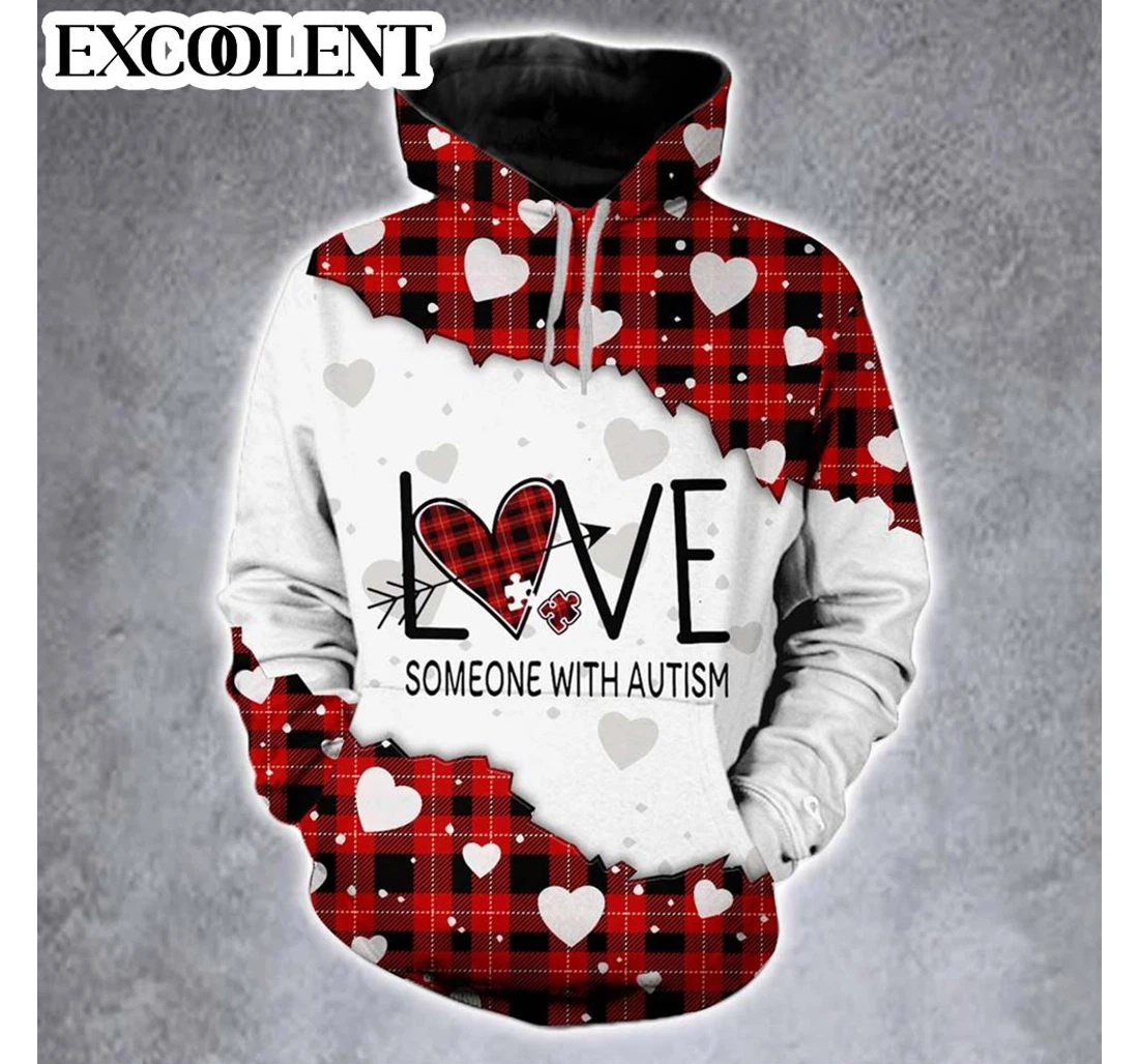 Personalized Love Someone With Autism Christmas Christmas Christmas - 3D Printed Pullover Hoodie