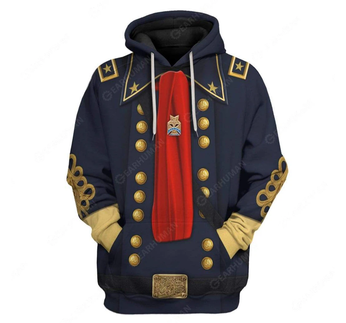 Personalized Historical George Armstrong Custer - 3D Printed Pullover Hoodie