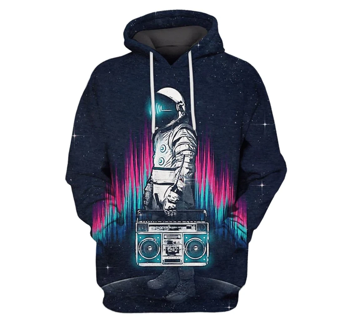 Astronaut With Boombox In The Space Custom - 3D Printed Pullover Hoodie