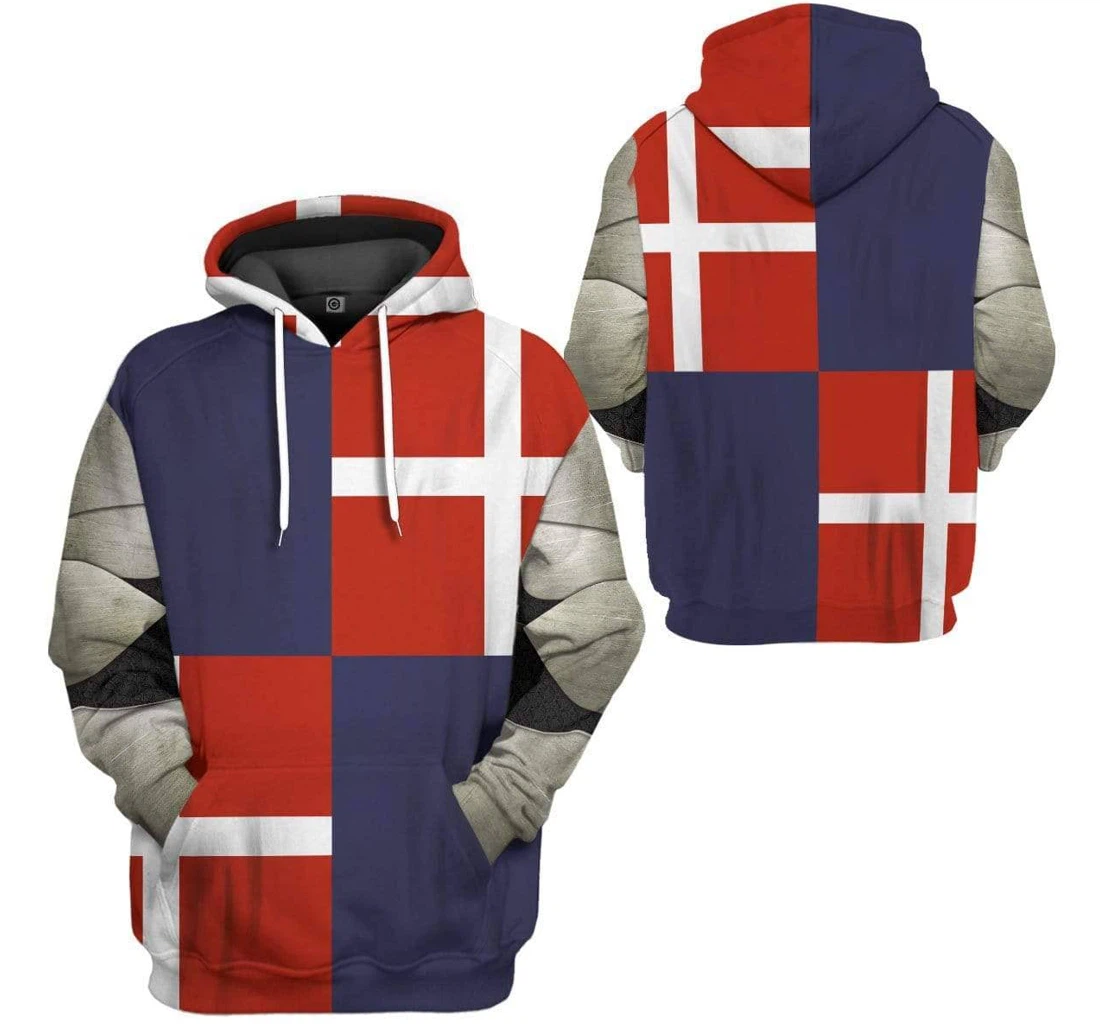 Personalized Historical Medieval Armor Colorful - 3D Printed Pullover Hoodie