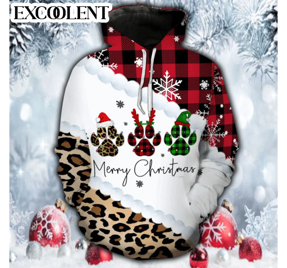 Personalized Paw Christmas Christmas Christmas - 3D Printed Pullover Hoodie