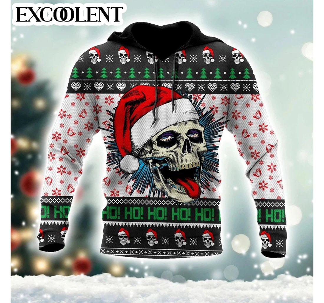 Personalized Highlife Skull Christmas Christmas Christmas - 3D Printed Pullover Hoodie