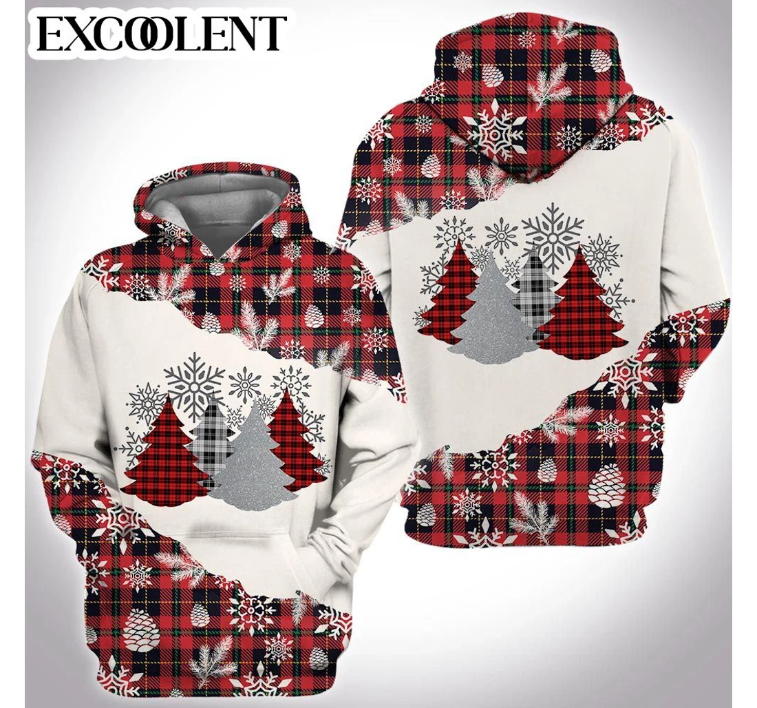Personalized Merry Christmas Tree Red Christmas Christmas Christmas - 3D Printed Pullover Hoodie