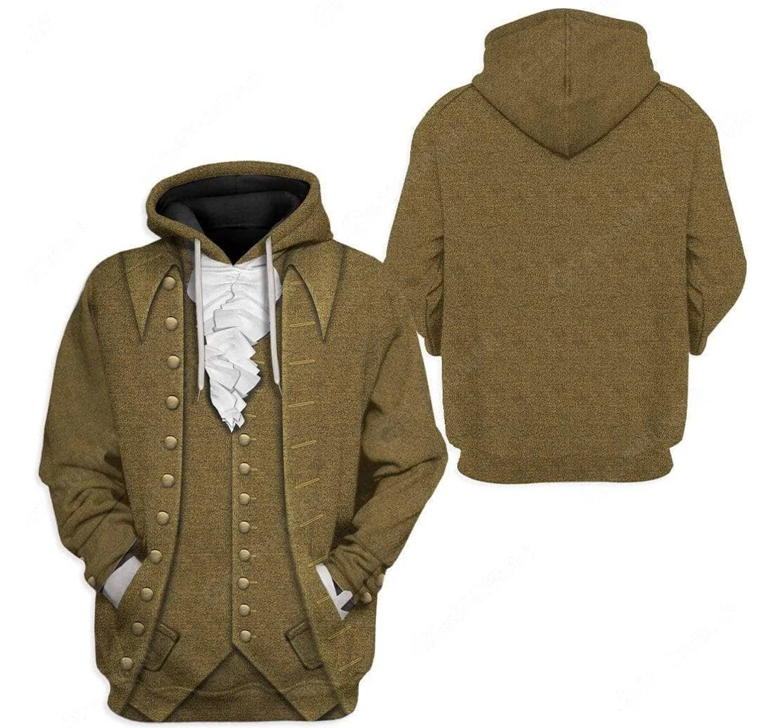 Personalized Historical Cosplay John Adams - 3D Printed Pullover Hoodie