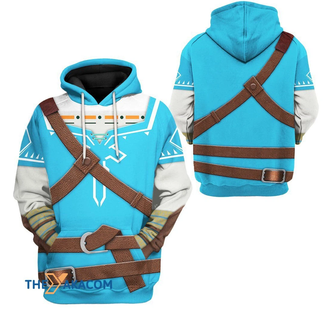 The Legend Of Zelda Link Botw Cosplay Custom T Coat - 3D Printed Pullover Hoodie