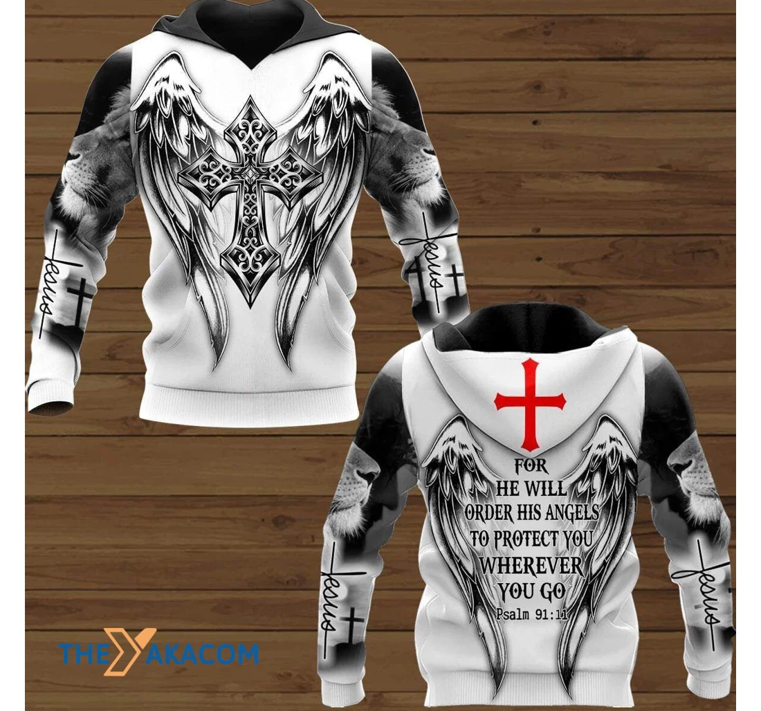 Personalized Angel Wing He Will Order His Angles - 3D Printed Pullover Hoodie