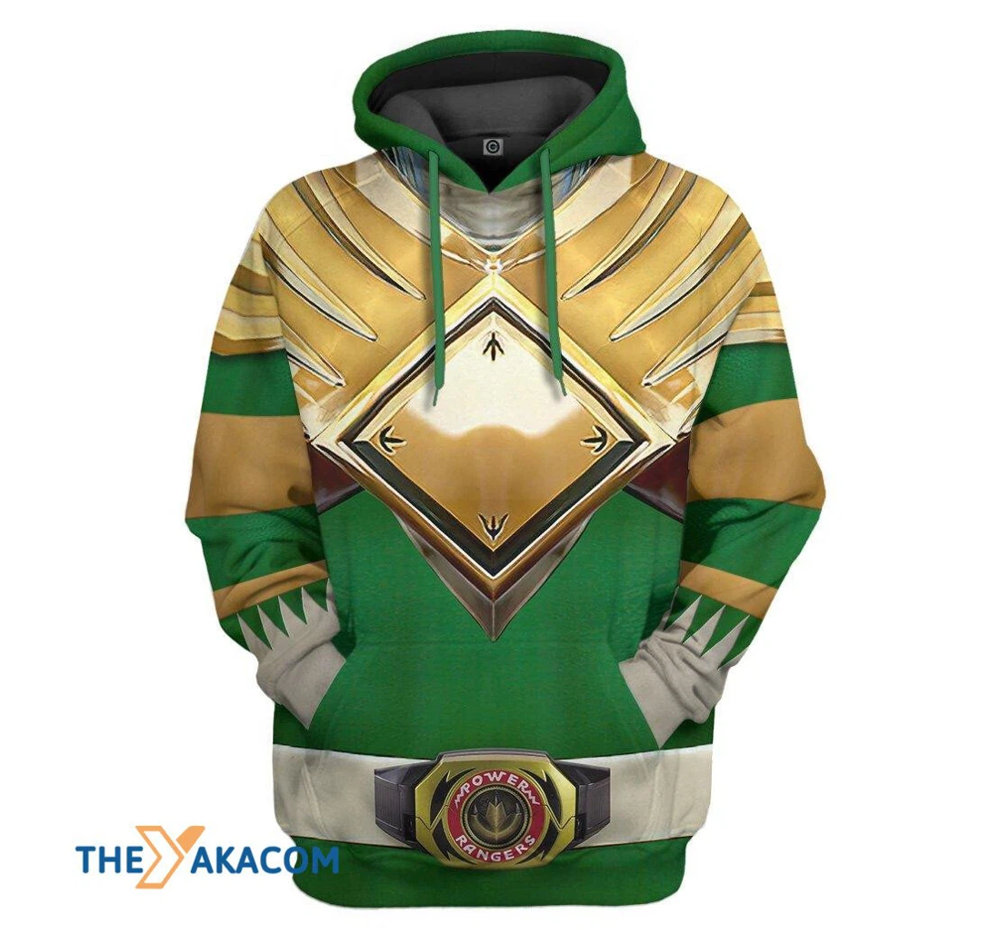 Mighty Morphin Green Power Rangers Custom Coat - 3D Printed Pullover Hoodie