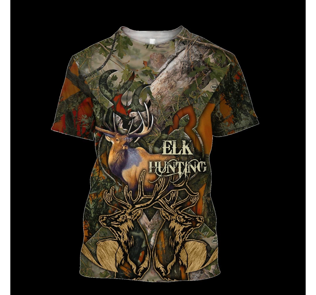 Personalized Pop Pop Elk Hunting Deer Father Grandpa Dad Deer Hunter Vintage - 3D Printed T-shirt