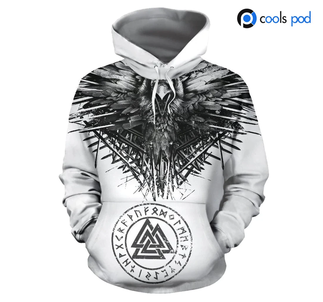 Personalized Shop Coolspod Viking Raven Eagle - 3D Printed Pullover Hoodie