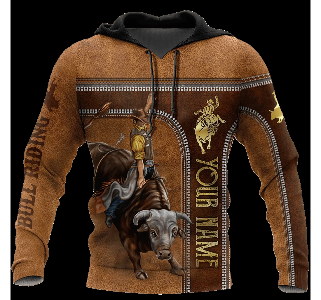 Custom Bull Riding Riding Cowboy Cowboy - 3D Printed Pullover Hoodie