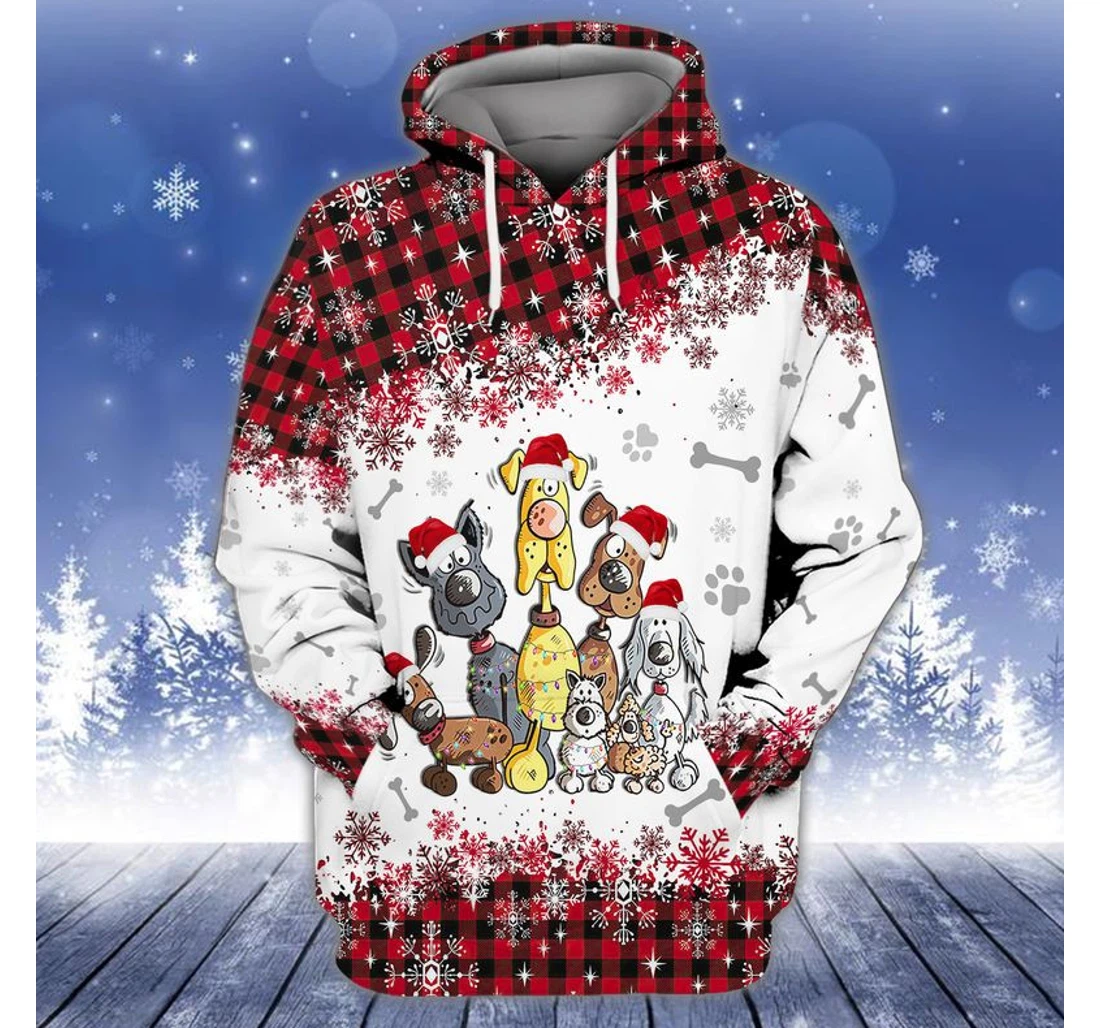 Personalized Christmas Dogs Lover Dog Christmas - 3D Printed Pullover Hoodie