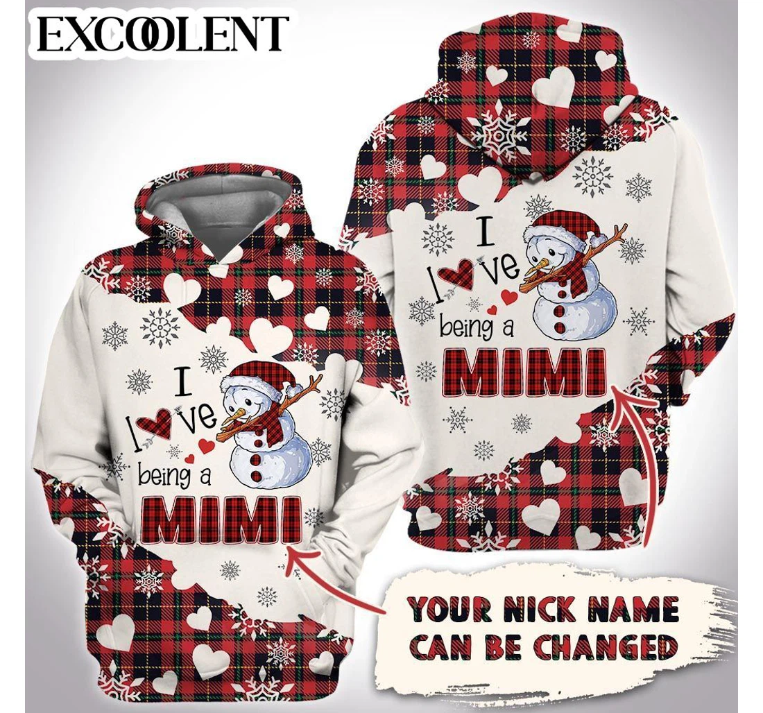 Personalized I Love Being A Mimi Christmas Christmas Christmas - 3D Printed Pullover Hoodie