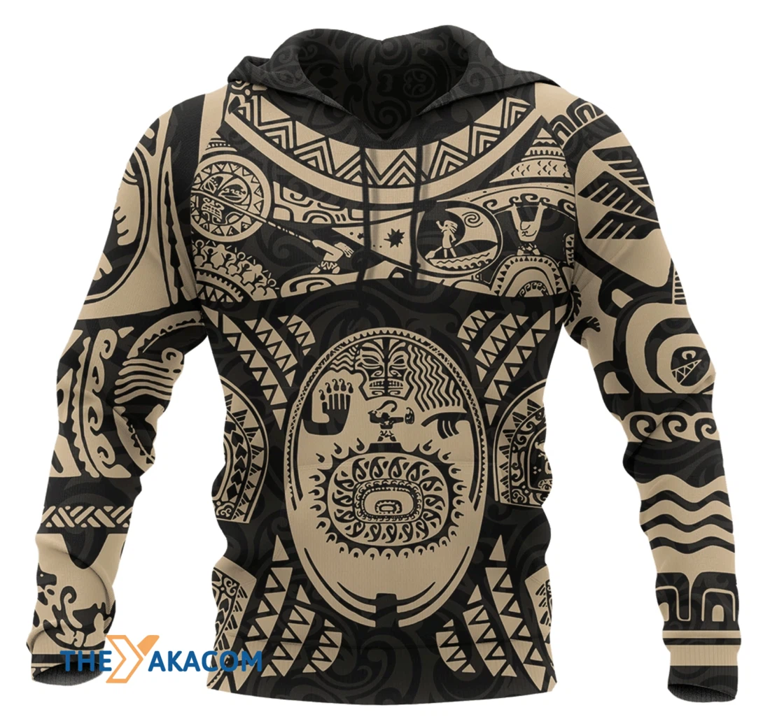 Personalized Maui Tattoo Mini Maui Tattoo - 3D Printed Pullover Hoodie