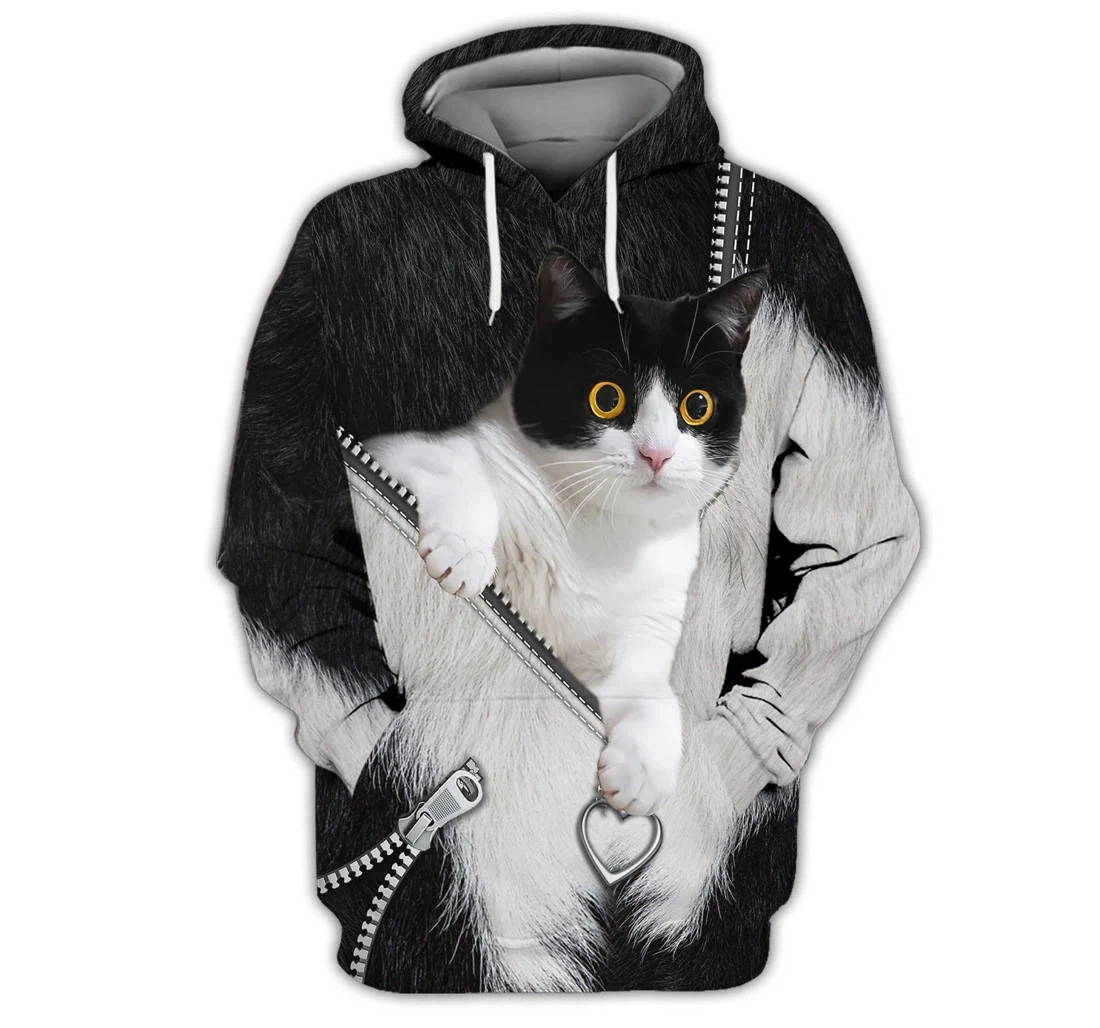 Personalized Cat Lover Cat Tuxedo Cats Cat Up - 3D Printed T-shirt