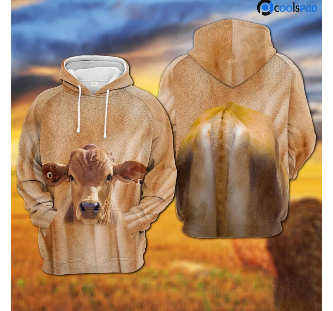 Personalized Brahman Cute Cow On Farm Lover - 3D Printed T-shirt