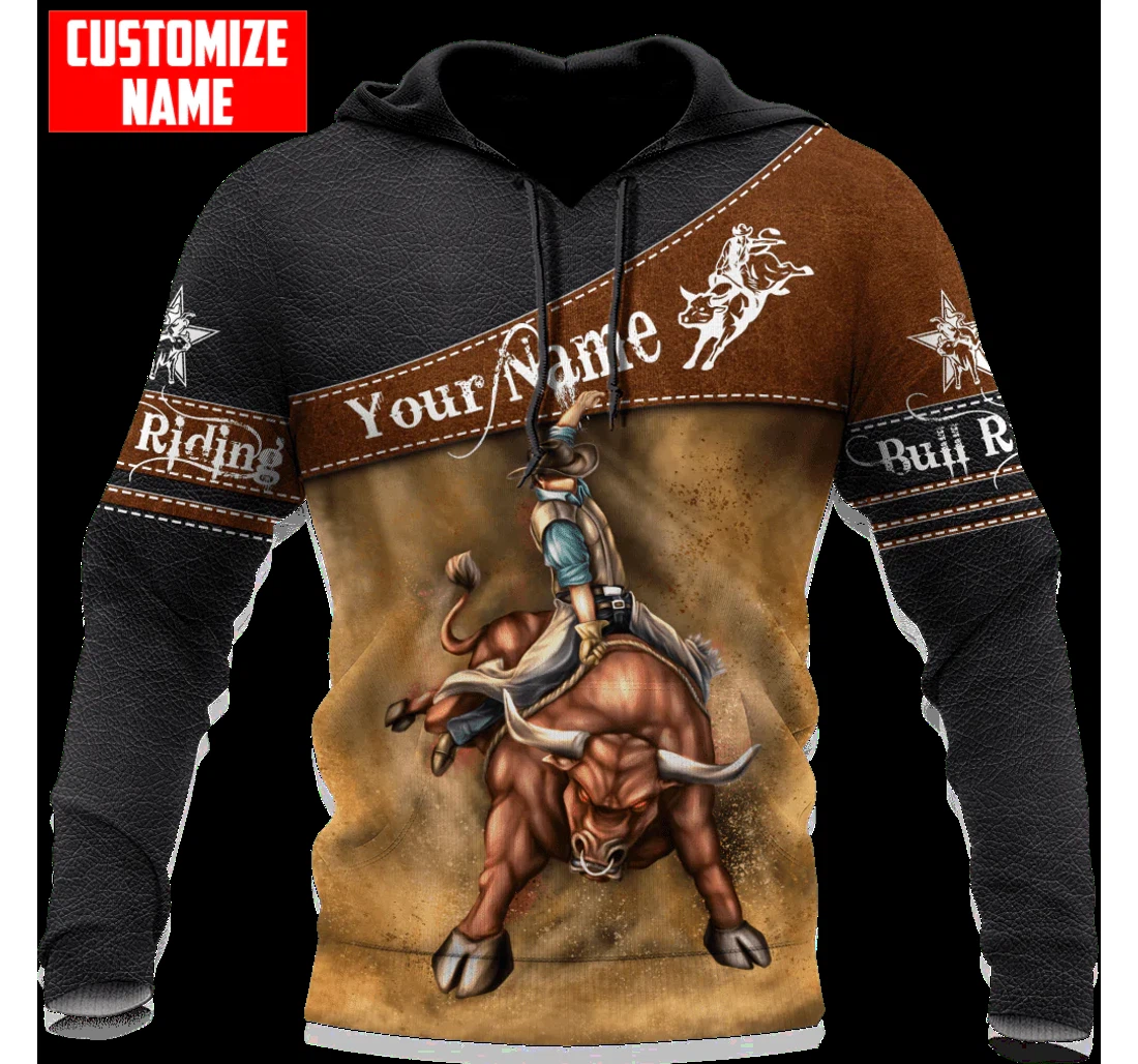 Shop Coolspod Cowboy Custom Bull Riding Rodeo - 3D Printed Pullover Hoodie