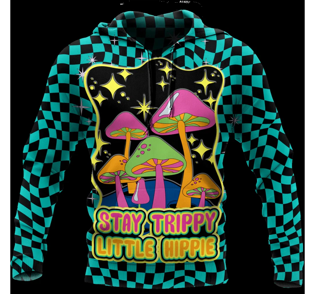Personalized Stay Trippy Little Hippie Mushroom Hippie Hippie - 3D Printed Pullover Hoodie