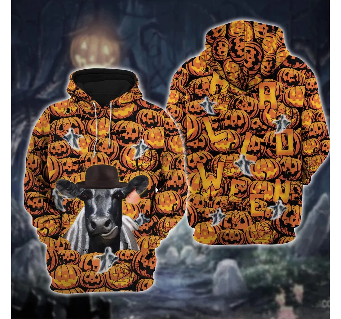 Personalized Angus Cattle Halloween Farm Halloween - 3D Printed Pullover Hoodie