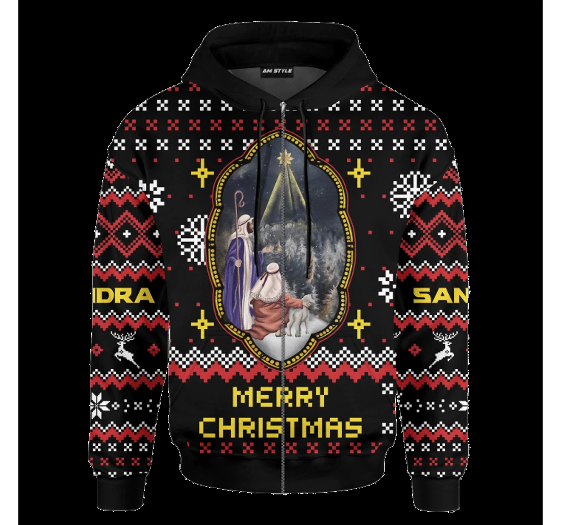 Christmas Begins With Christ Christmas Customized - 3D Printed Pullover Hoodie
