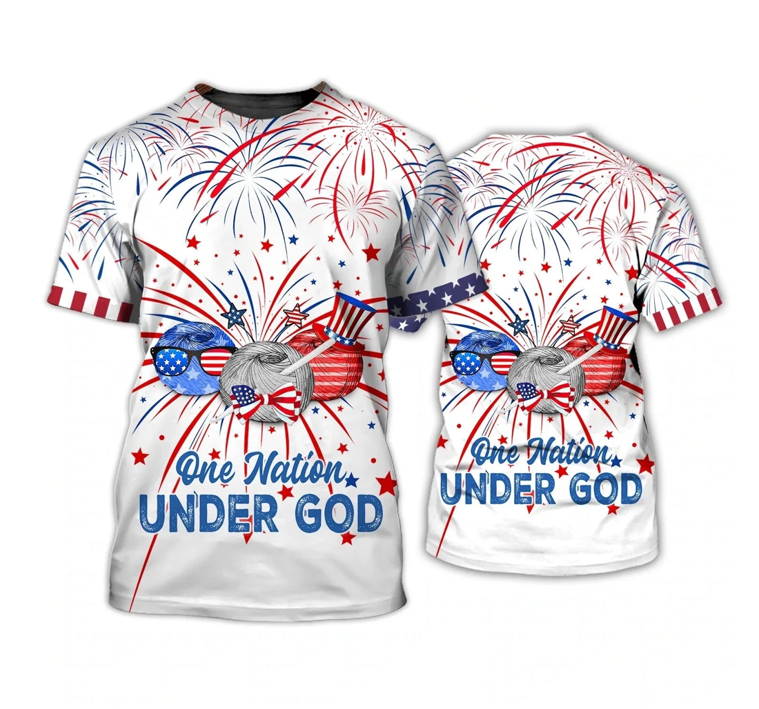 Personalized Independence Day Is Coming Crochet One Nation Under God Pride 4th July Strong American - 3D Printed Pullover Hoodie