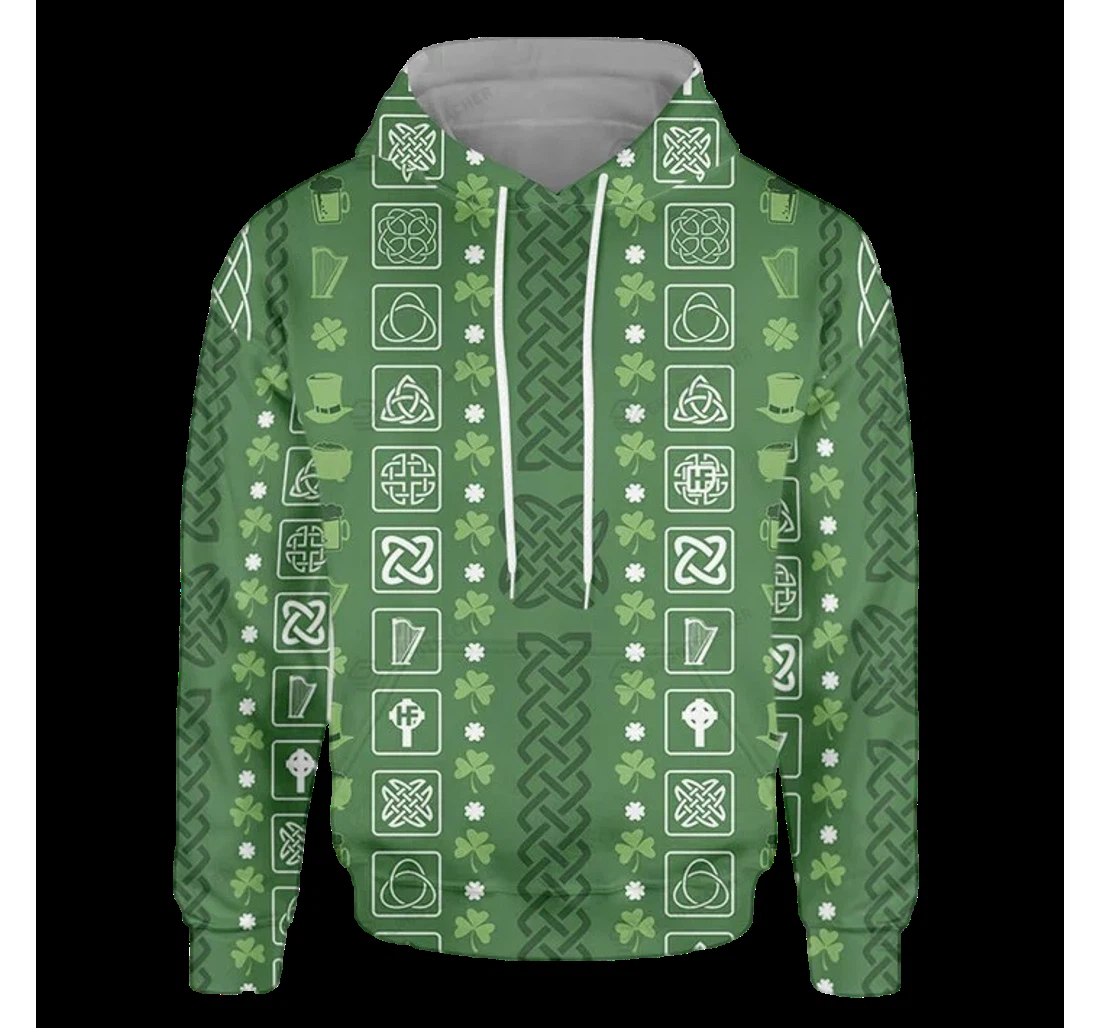 Personalized Collection Of Celtic Irish Happy St Patrick's Day - 3D Printed Pullover Hoodie