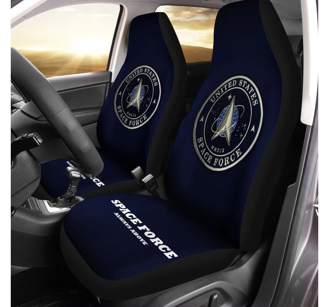 U S Space Force Custom Emblem Universal Front Car Seat Cover