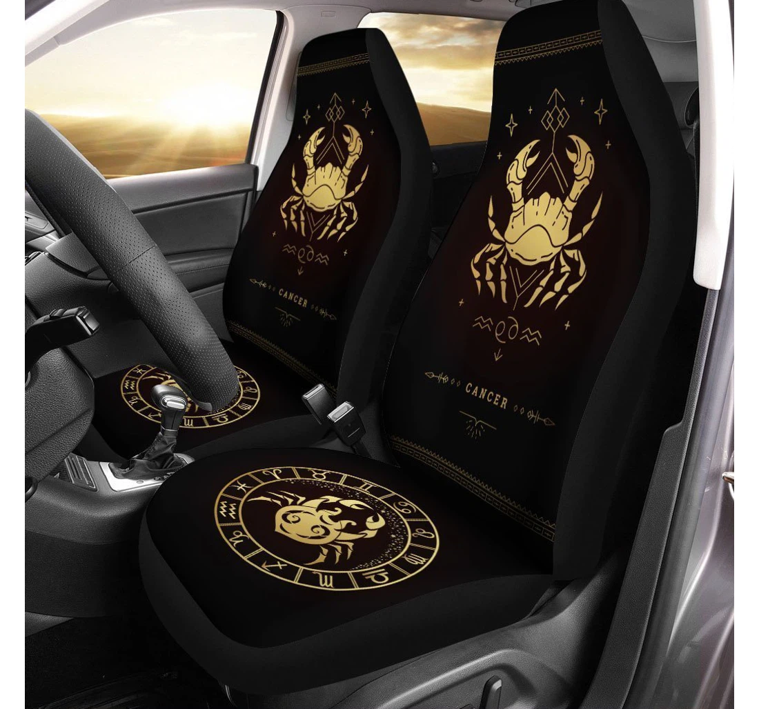Cancer Horoscope Custom Birthday Gifts Universal Front Car Seat Cover