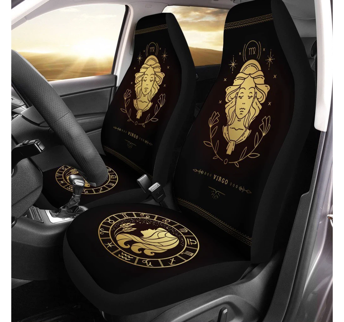 Virgo Horoscope Custom Birthday Gifts Universal Front Car Seat Cover