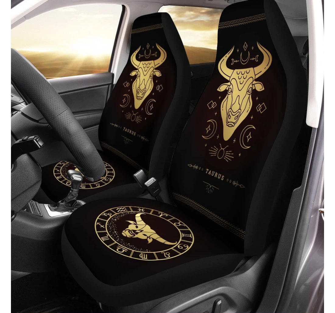 Taurus Horoscope Custom Birthday Gifts Universal Front Car Seat Cover