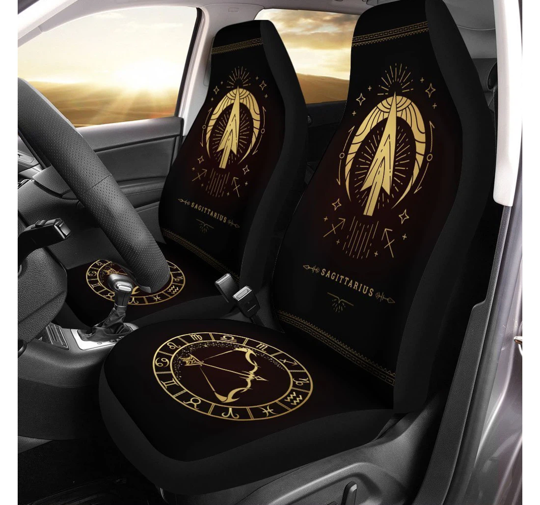Sagittarius Horoscope Custom Birthday Gifts Universal Front Car Seat Cover