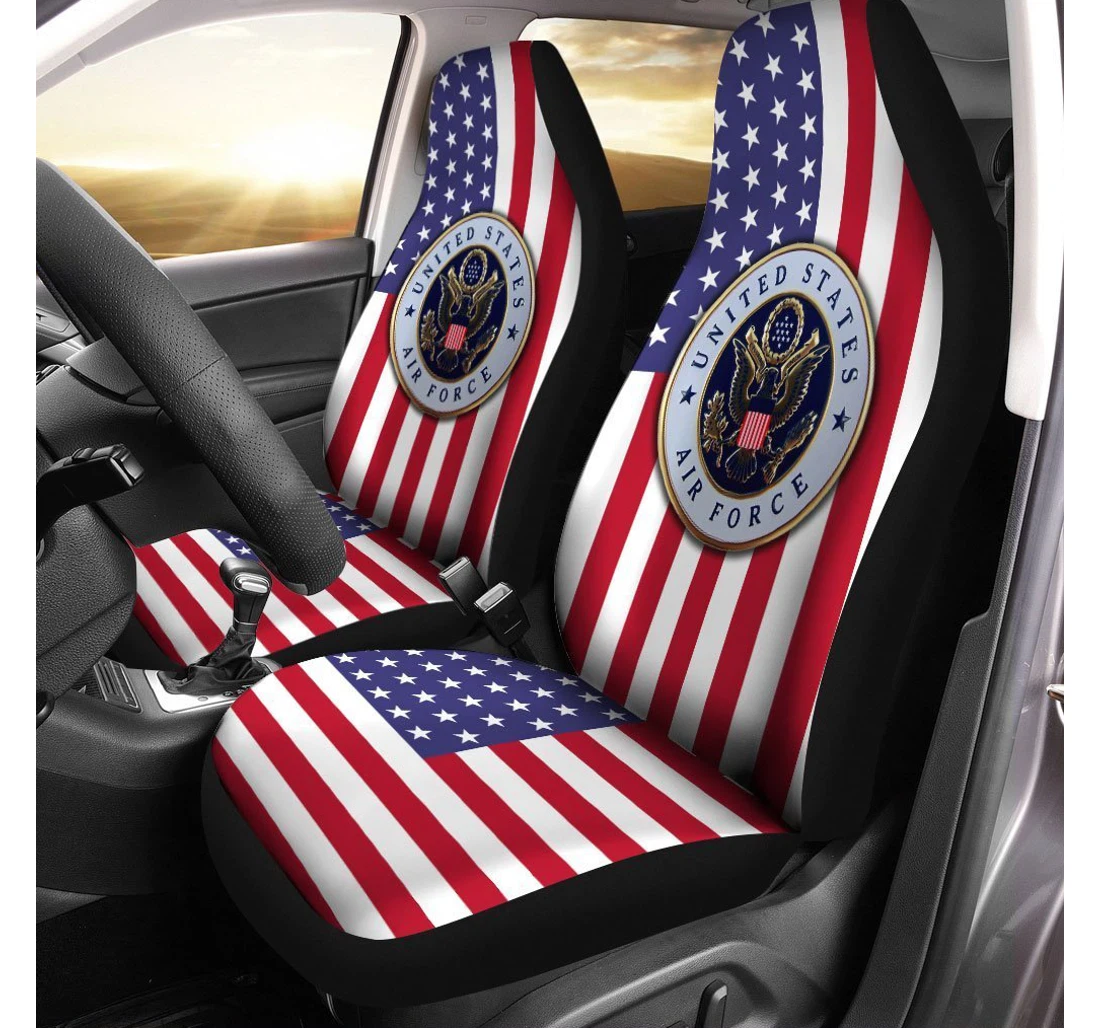 U S Air Force Custom Us Flag Universal Front Car Seat Cover