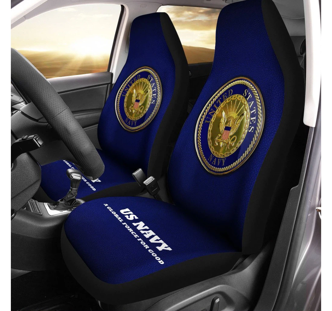 U S Navy Custom Emblem Universal Front Car Seat Cover