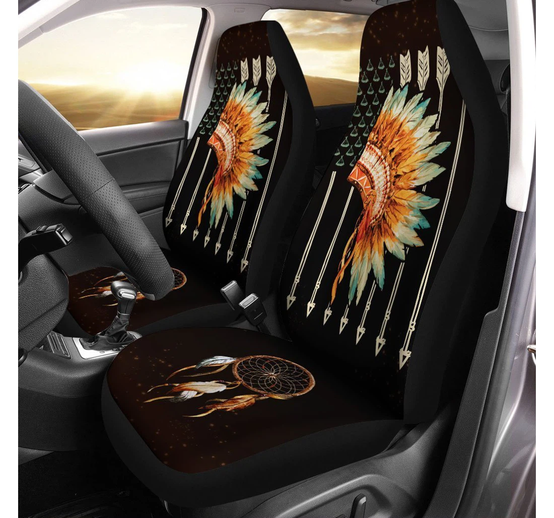 Native American Custom Dreamcatcher Universal Front Car Seat Cover