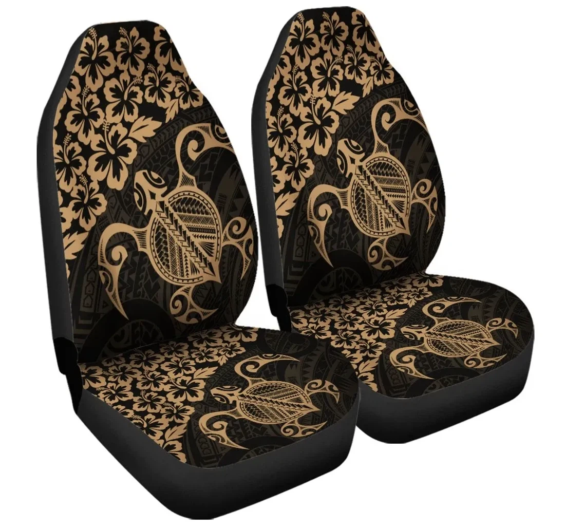 Accessory Hawaiian Map Turtle Hibiscus Kanaka Polynesian Gold Ah J4r Universal Front Car Seat Cover