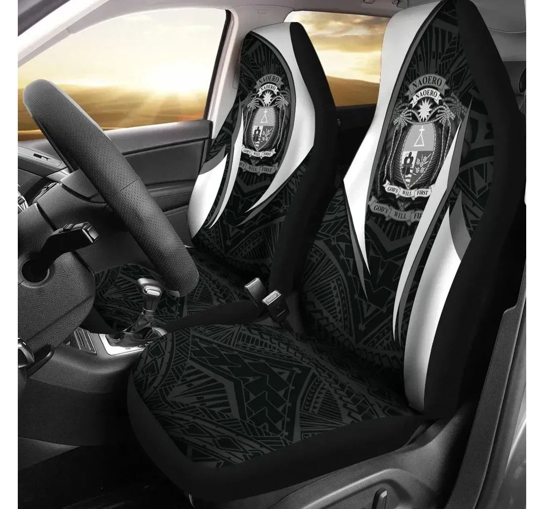 Nauru Polynesian Nauru Spirit White Bn15 Universal Front Car Seat Cover