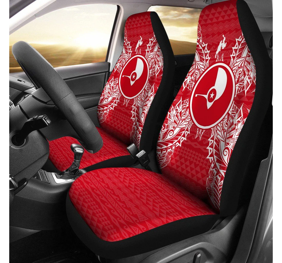 Yap Polynesia Map Red White Bn39 Universal Front Car Seat Cover
