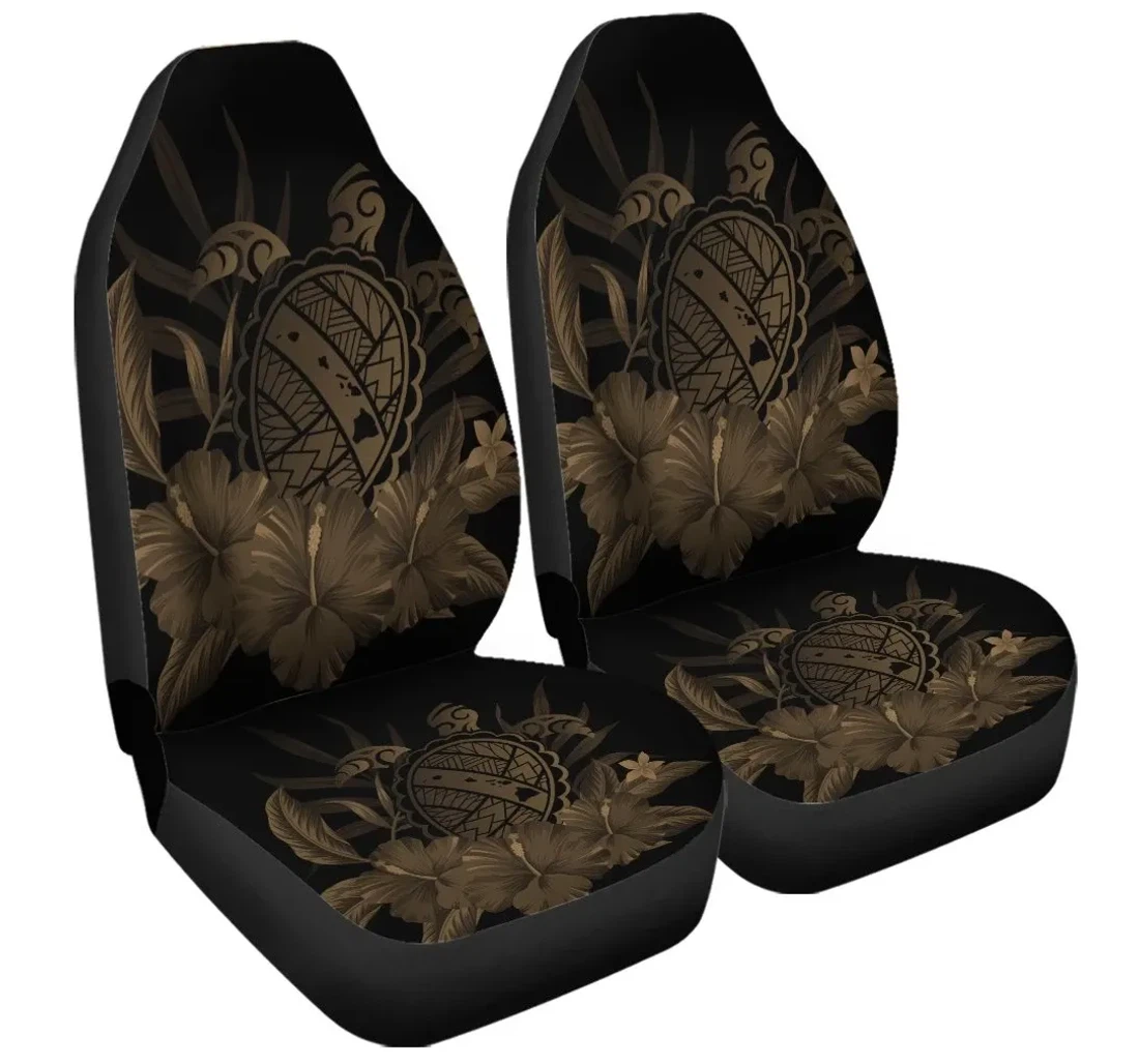 Accessory Hawaiian Map Turtle Hibiscus Polynesian Gold Ah J4r Universal Front Car Seat Cover