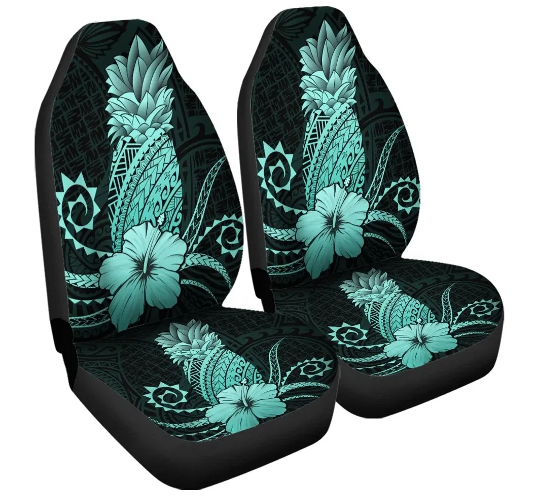Accessory Hawaii Polynesian Pineapple Hibiscus Turquoise Ah J4r Universal Front Car Seat Cover