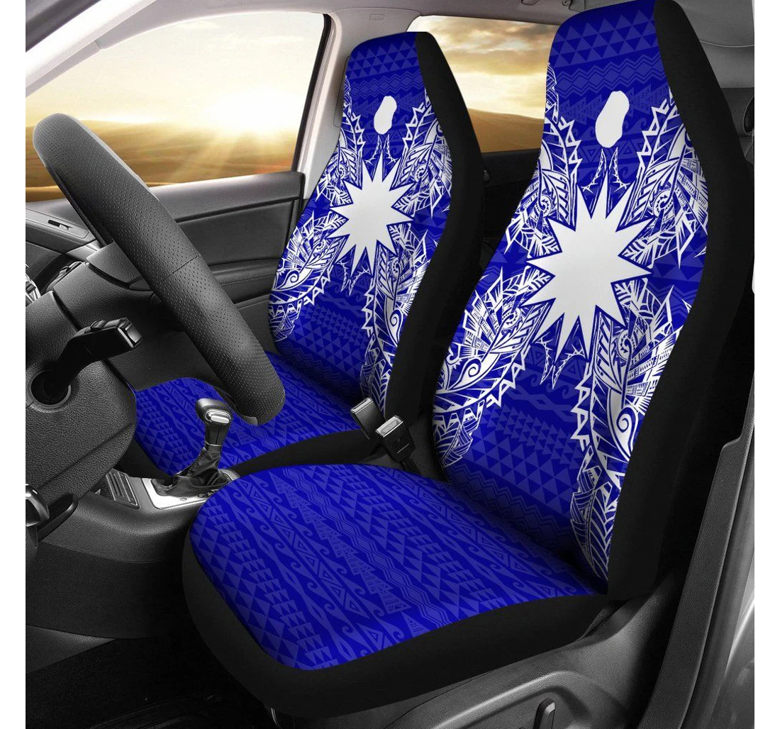 Nauru Polynesia Map Blue Bn39 Universal Front Car Seat Cover