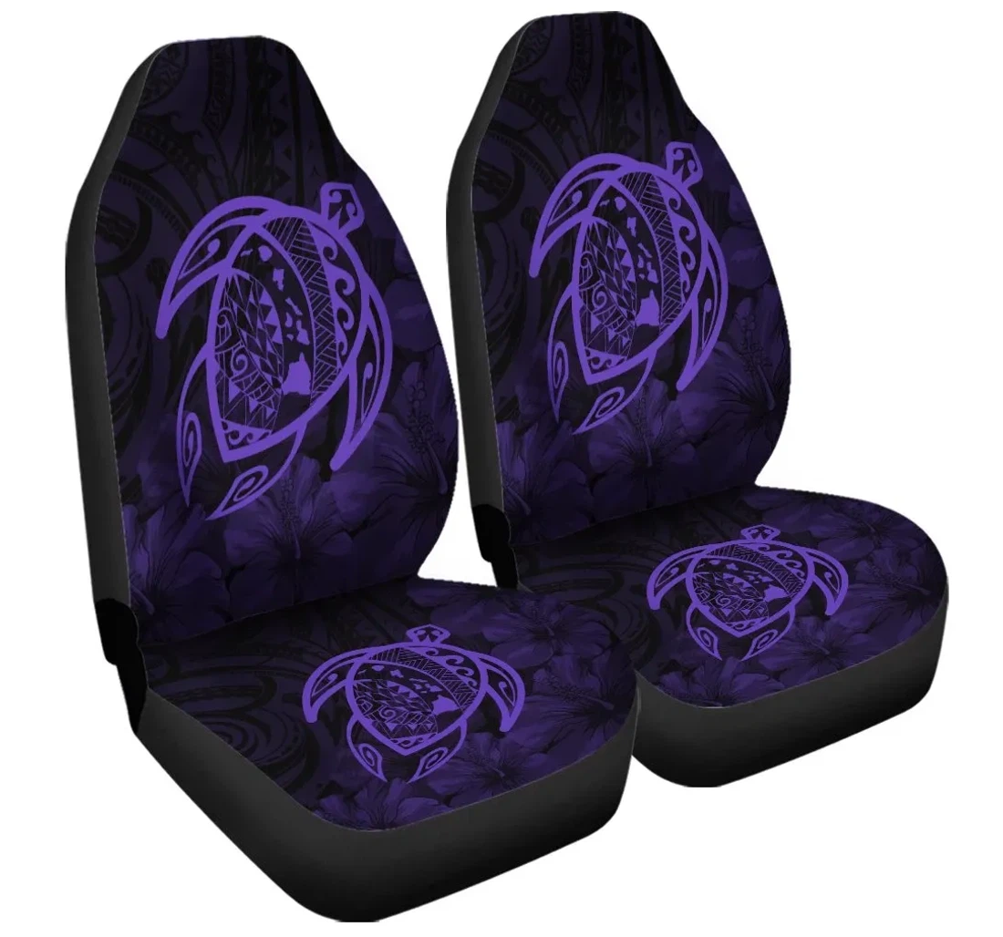 Accessory Hawaiian Map Turtle Kanaka Hibiscus Polynesian Purple Ah J4r Universal Front Car Seat Cover